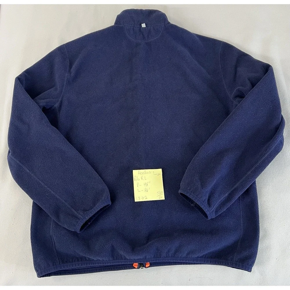 Polo Ralph Lauren Men's Performance Navy Fleece Zip Up Jacket Sz Large